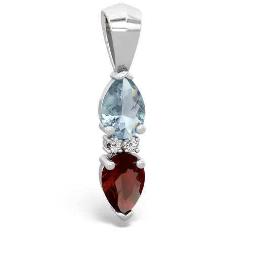 aquamarine-garnet bowtie pendant