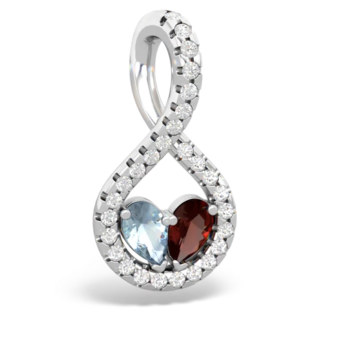 aquamarine-garnet pave twist pendant