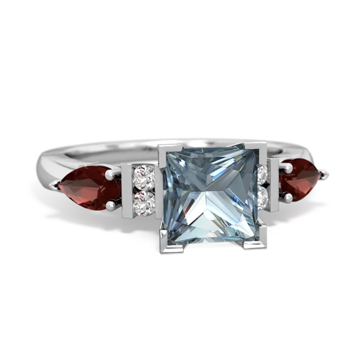 aquamarine-garnet engagement ring