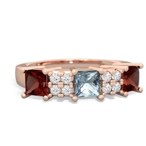 aquamarine-garnet timeless ring