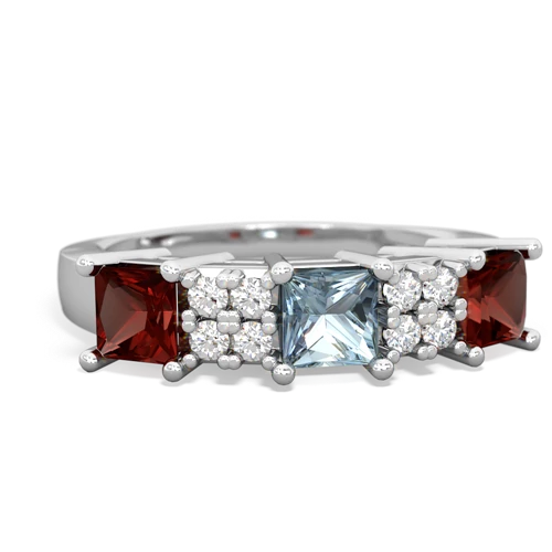 aquamarine-garnet timeless ring