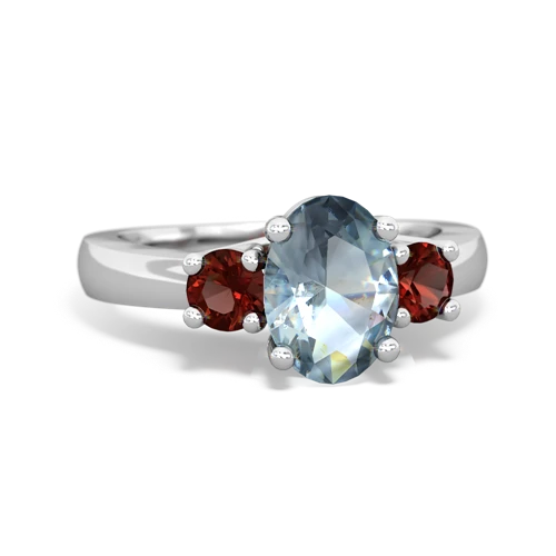 aquamarine-garnet timeless ring