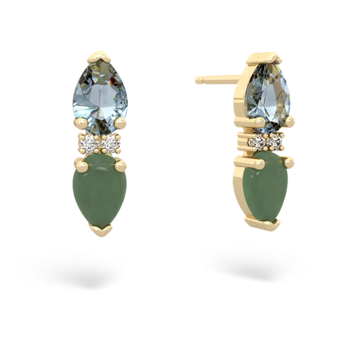 aquamarine-jade bowtie earrings