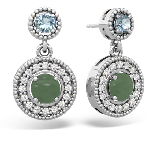 aquamarine-jade halo earrings