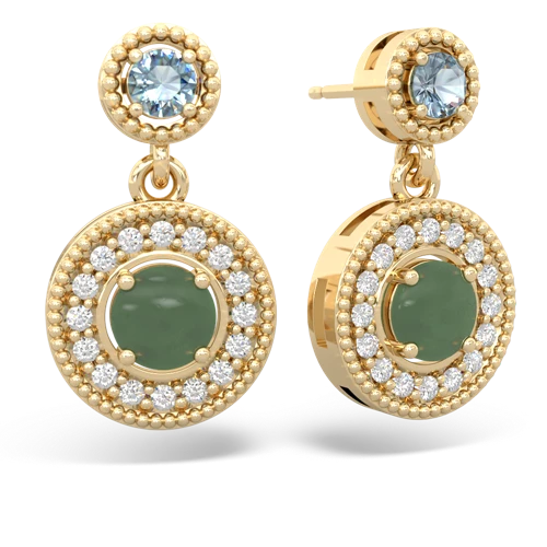 aquamarine-jade halo earrings