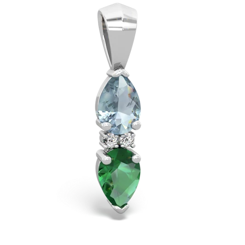 aquamarine-lab emerald bowtie pendant