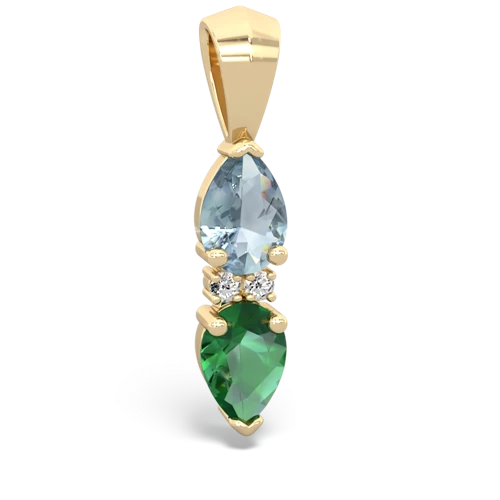 aquamarine-lab emerald bowtie pendant