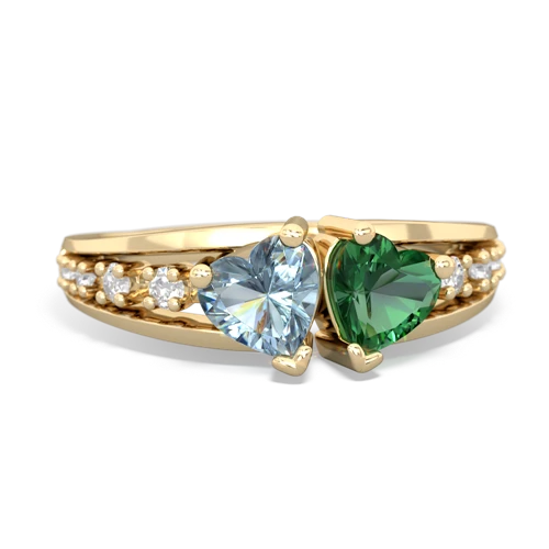 aquamarine-lab emerald modern ring