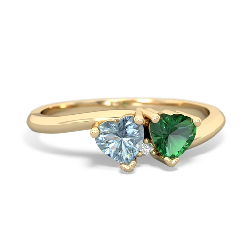 aquamarine-lab emerald sweethearts promise ring