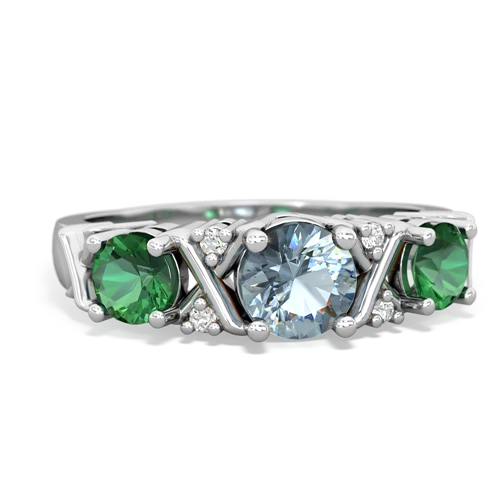 aquamarine-lab emerald timeless ring