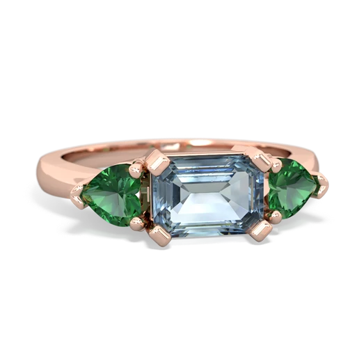 aquamarine-lab emerald timeless ring