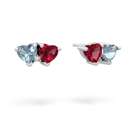 aquamarine-lab ruby  earrings