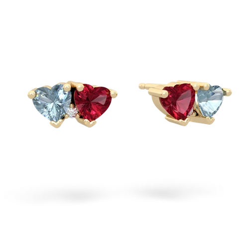 aquamarine-lab ruby  earrings