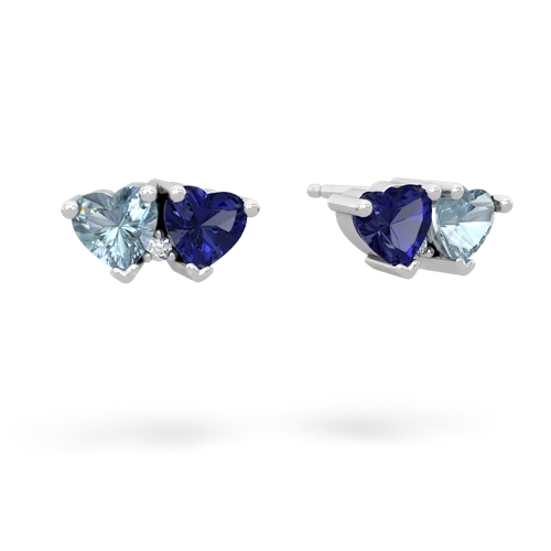 aquamarine-lab sapphire  earrings