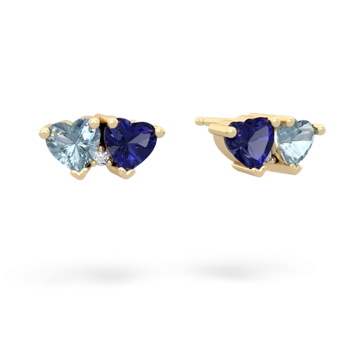 aquamarine-lab sapphire  earrings