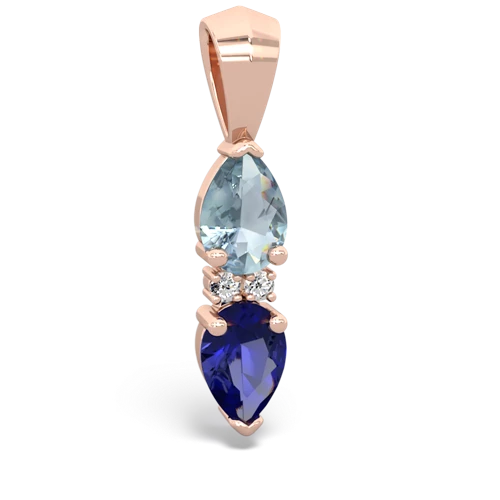 aquamarine-lab sapphire bowtie pendant