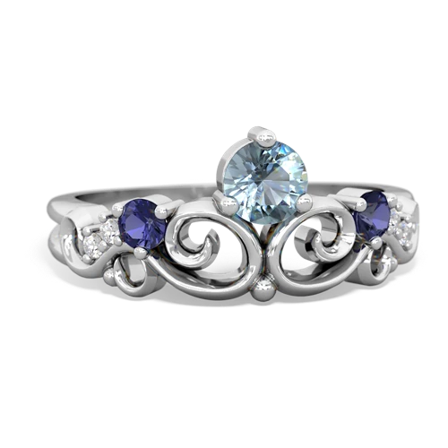 aquamarine-lab sapphire crown keepsake ring