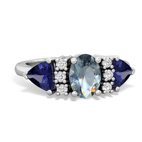 aquamarine-lab sapphire timeless ring