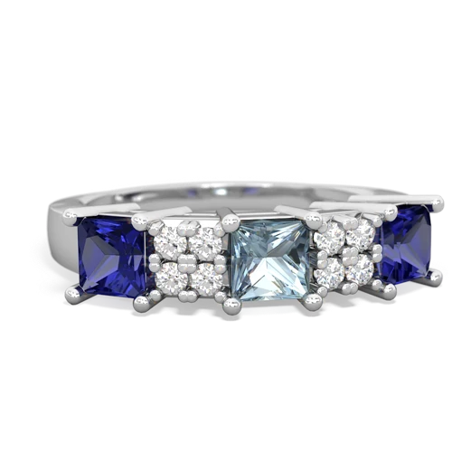 aquamarine-lab sapphire timeless ring