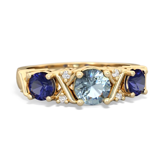 aquamarine-lab sapphire timeless ring