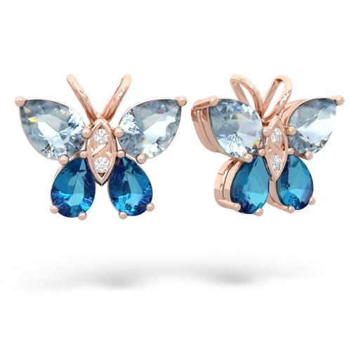 aquamarine-london topaz butterfly earrings