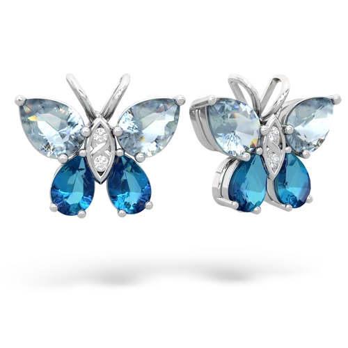 aquamarine-london topaz butterfly earrings