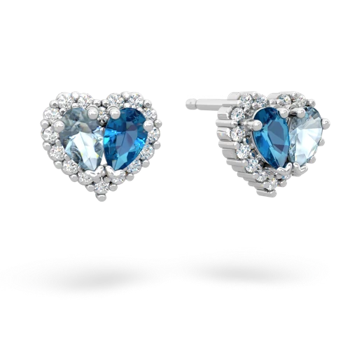 aquamarine-london topaz halo-heart earrings