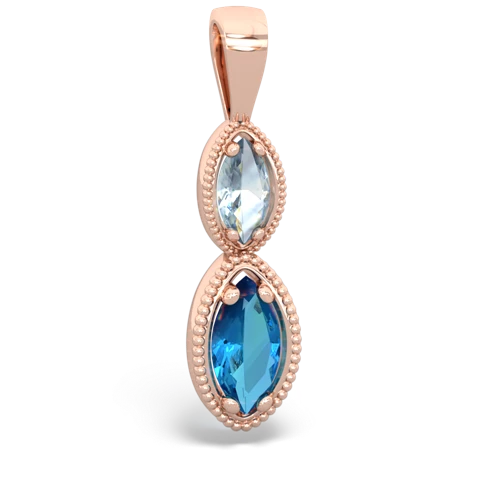 aquamarine-london topaz antique milgrain pendant