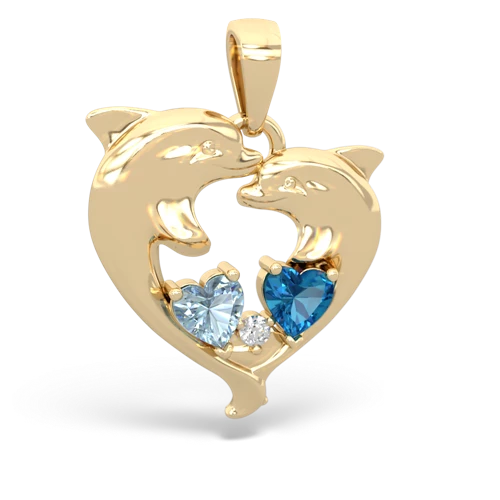 aquamarine-london topaz dolphins pendant