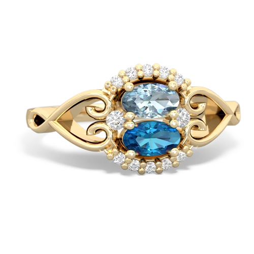 aquamarine-london topaz antique keepsake ring