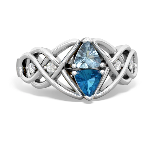 aquamarine-london topaz celtic knot ring