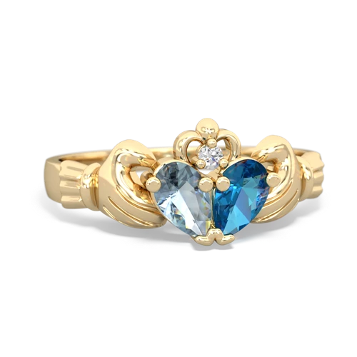 aquamarine-london topaz claddagh ring