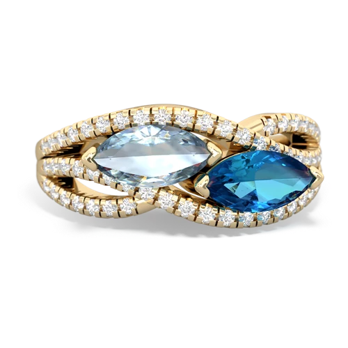 aquamarine-london topaz double heart ring