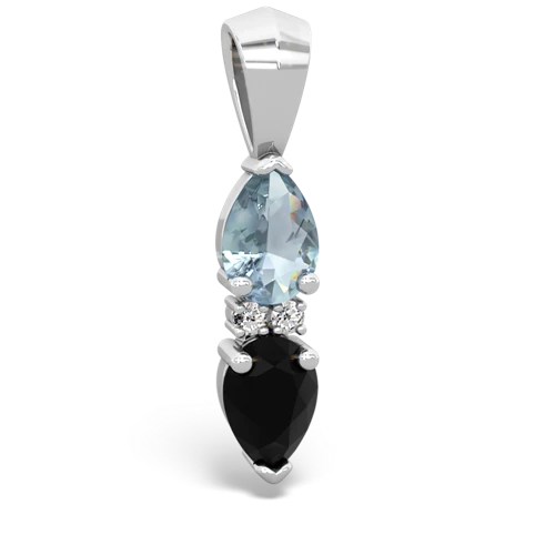 aquamarine-onyx bowtie pendant