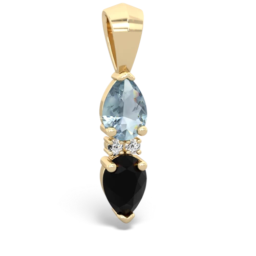 aquamarine-onyx bowtie pendant