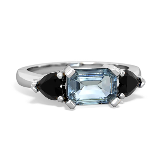 aquamarine-onyx timeless ring