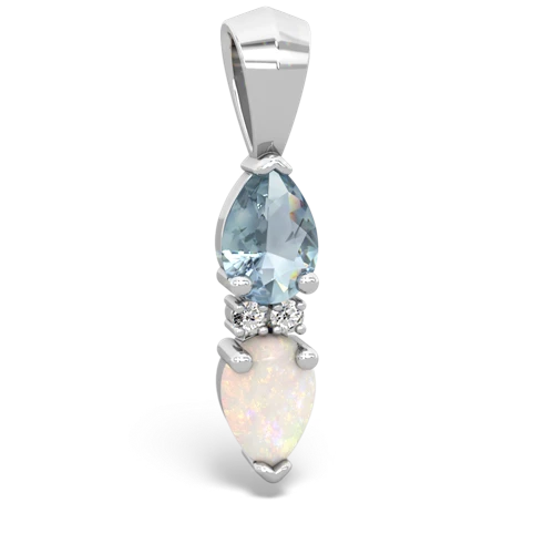 aquamarine-opal bowtie pendant