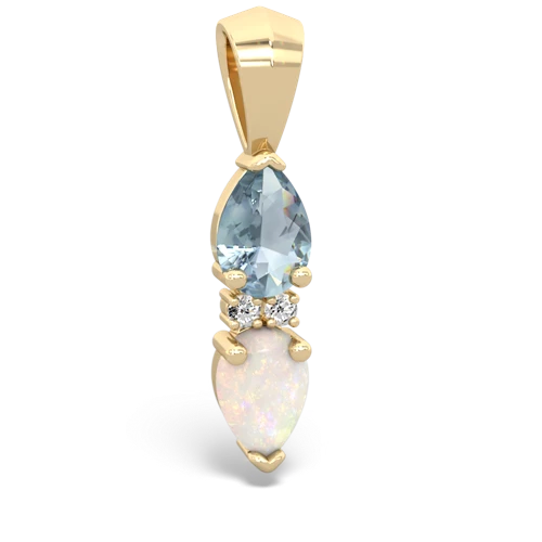 aquamarine-opal bowtie pendant