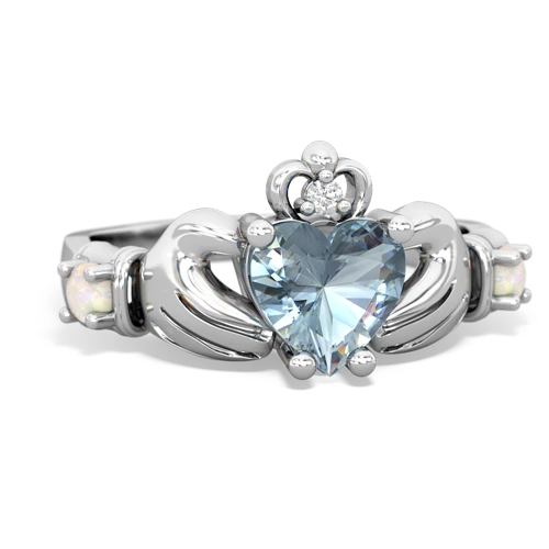 aquamarine-opal claddagh ring