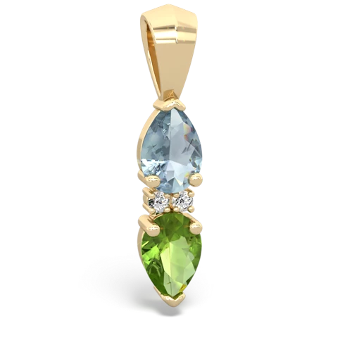 aquamarine-peridot bowtie pendant