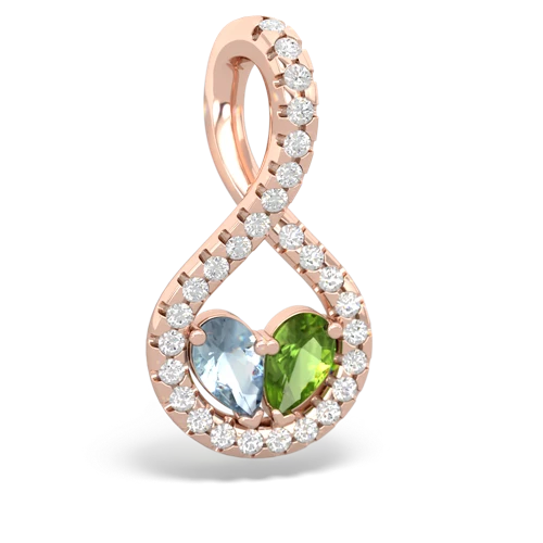 aquamarine-peridot pave twist pendant