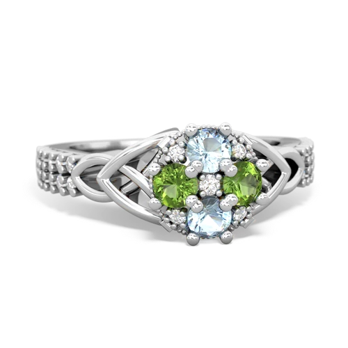 aquamarine-peridot engagement ring