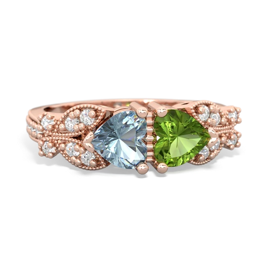 aquamarine-peridot keepsake butterfly ring