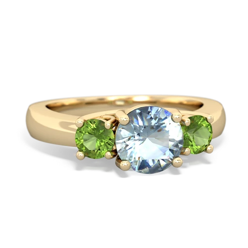 aquamarine-peridot timeless ring