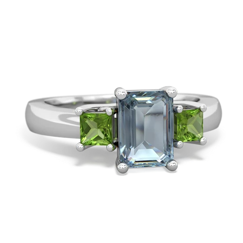 aquamarine-peridot timeless ring