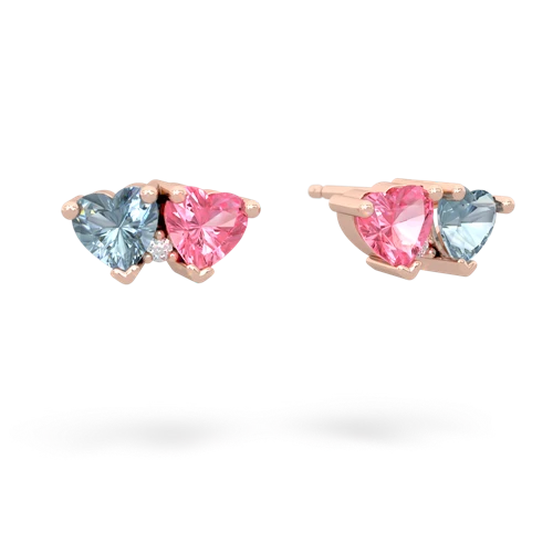 aquamarine-pink sapphire  earrings