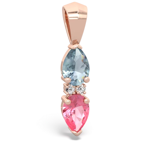 aquamarine-pink sapphire bowtie pendant