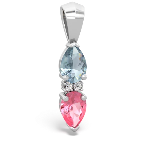 aquamarine-pink sapphire bowtie pendant