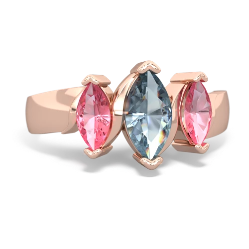 aquamarine-pink sapphire keepsake ring