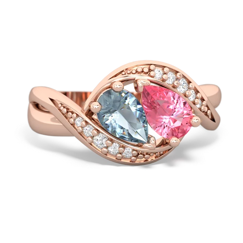 aquamarine-pink sapphire keepsake curls ring